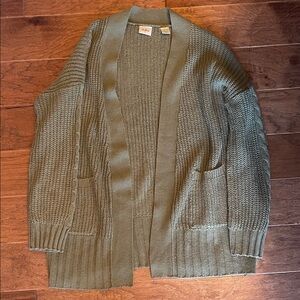 Buckle Women's Olive Open Front Cardigan